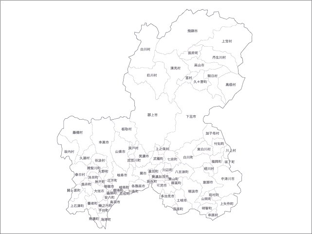 平成合併前分県白地図