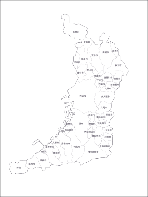 平成合併前分県白地図