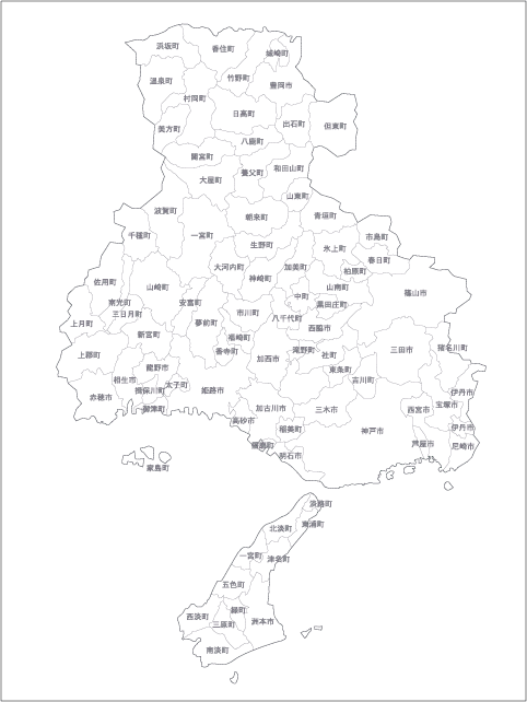 平成合併前分県白地図